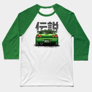 Monster Skyline GTR R34 (Envy Green) Baseball T-Shirt